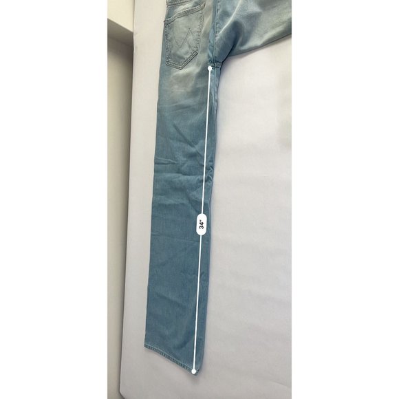 NWT MOTHER The Maven Heel Jeans in Ripped Off Blue - Picture 4 of 5